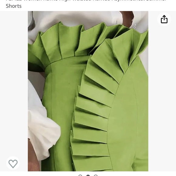 High waisted asymmetrical shorts ruffle - Picture 2 of 2